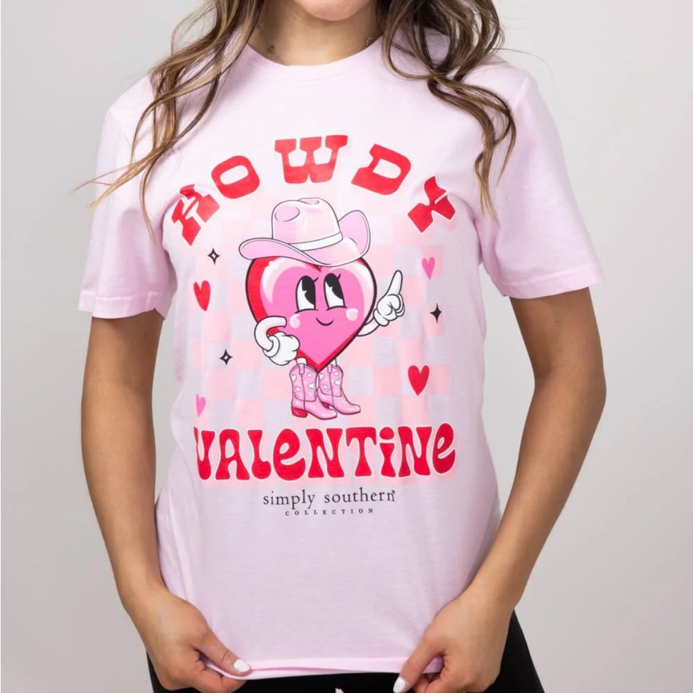 Simply Southern Howdy Valentine tee shirt XL NWT